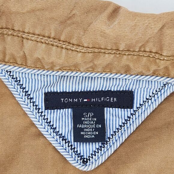 Tommy Hilfiger Military Jacket Shacket Womens Small Brown Weathered Distressed - Picture 4 of 8